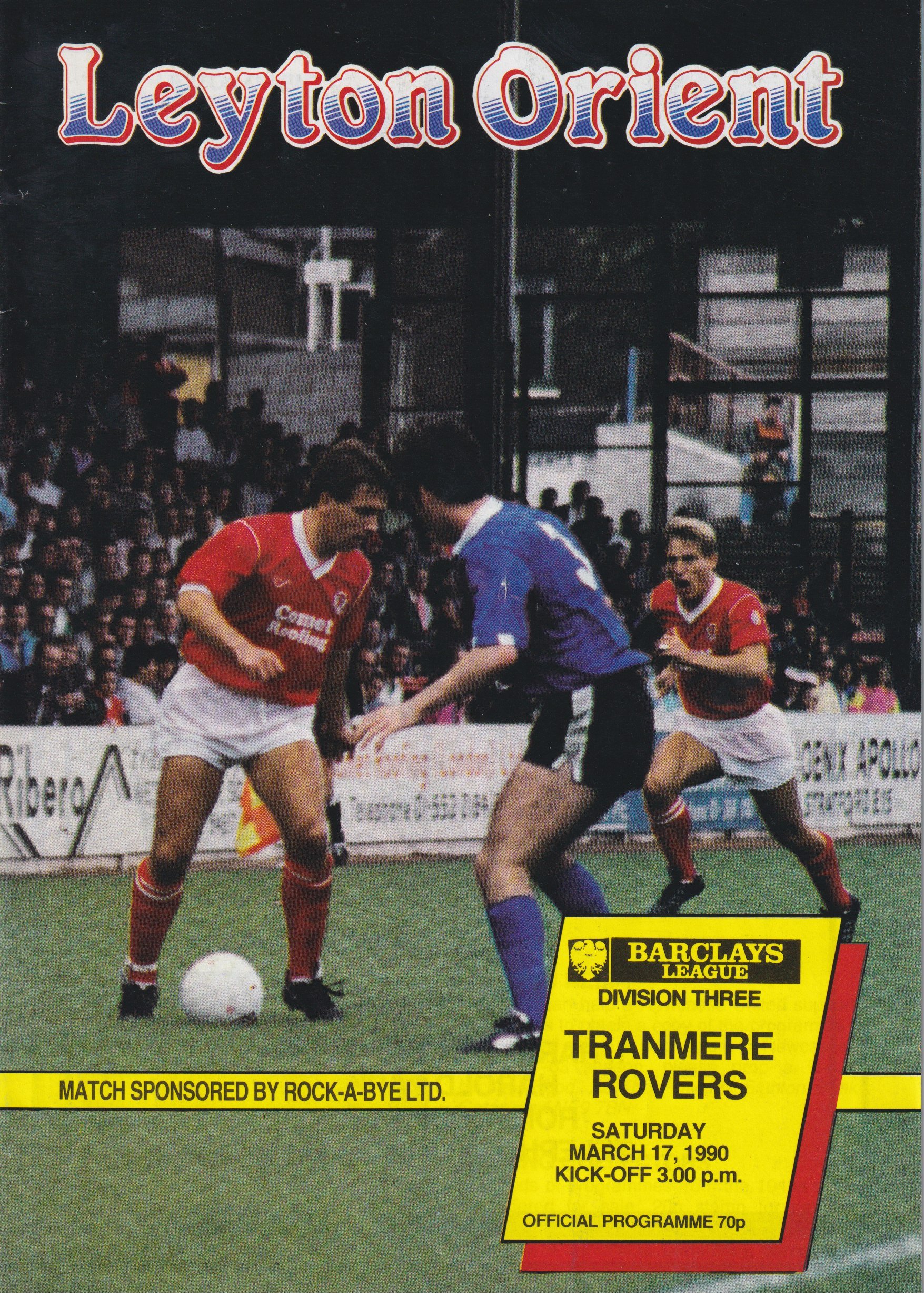 Leyton Orient v Tranmere Rovers match programme